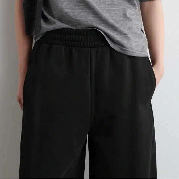 COS Jersey Wide Leg Joggers - Black - S - Picture 4 of 7